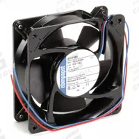 EBM-PAPST Axial Fan: 230 cfm Airflow @ 0.000 in SP, 4 11/16 in Ht, 1 1/2 in Dp, Lead Wires, IP20 (MPN 4114NH6). Key specifications — Blade Material: Polyamide; Brand: EBM-PAPST.