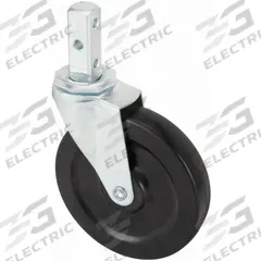 APPROVED VENDOR Stem Caster: Swivel, 5 in Wheel Dia., 1 in Wheel Wd, Rubber, 3/4 in Stem Dia., Steel (MPN F1RN05041S001). Key specifications — Wheel Bearing Type: Plain; Brand: APPROVED VENDOR; Roll Up: Swivel.