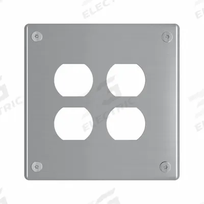 LEGRAND Wall Plate: Duplex Outlet, 2 Gang, Silver - Tamper-Resistant Wall Plates