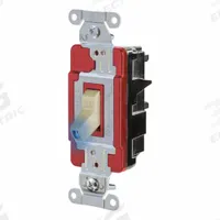 HUBBELL Wall Switch: Toggle Switch, 3-Way, Maintained, Ivory, 120/277V AC, 20 A (MPN HBL1223STILI). Key specifications — Illuminated: Yes; Voltage Rating: 120/277V AC.
