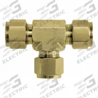 BRENNAN INDUSTRIES Compression Tee Fitting: 1/8 in OD x 1/8 in OD x 1/8 in OD Size, Brass (MPN N2603-02-02-02-B). Key specifications — Compatible Fitting Brands: Let-Lok; Brand: BRENNAN INDUSTRIES; Series: N2603.