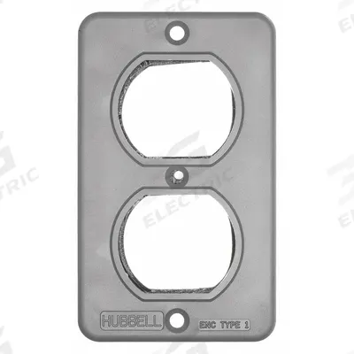 HUBBELL WIRING DEVICE-KELLEMS Outlet Box Plate: Portable Outlet Box Cover, Duplex Receptacles - Portable Power Outlet Box Covers