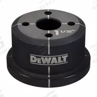 DEWALT Knockout Die: 10 ga Sheet Metal Capacity (Steel), 1 1/2 in Nominal Size, Round, DCE600112D. Key specifications — attr63418: DCE600112D; attr63421: DEWALT; attr63425: No; attr63427: Hydraulic Knockout Tool; attr63430: Stainless Steel.