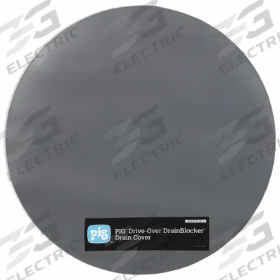 PIG Drain Cover: 20 in diameter, 14 in dia Max Drain Size, Gray, 3/8 in Thick - Drive-Over Self-Sealing Drain Cover Seals
