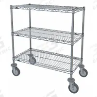 METRO Wire Shelving Unit: 60 in x 30 in x 39 7/8 in, Dry, Split Sleeve, 3 Shelves, (4) Swivel (MPN 65134-IP). Key specifications — attr15738: Silver; attr15739: (4) Posts; attr14157: Chrome; attr14150: Dry; attr14159: Round; attr5304: 3; attr14155: (4) Swivel; attr14158: Steel.