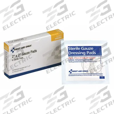 FIRST AID ONLY Gauze Pad: 2 in Dressing Lg, 2 in Dressing Wd, Gauze, Sterile - Gauze Pads