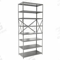 HALLOWELL Metal Shelving: Standalone, Medium-Duty, 36 in x 18 in, 84 in Overall Ht, 8 Shelves (MPN F5513-18HG). Key specifications — Frame Material: Steel; Shelving Material: Steel; Assembled: Unassembled; Color: Gray; Brand: HALLOWELL.