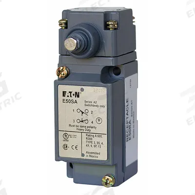 EATON Plunger Limit Switch: Plunger Actuator, Momentary/Momentary, Metallic - Side-Mount Plunger Limit Switches