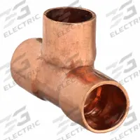 NIBCO Sweat Fitting Tee: 1/8 in CTS x 1/8 in CTS x 1/8 in CTS, Cup x Cup x Cup, Wrot Copper (MPN U611-1/8)