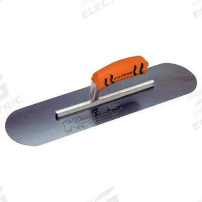KRAFT TOOL Pool Trowel: Blade Material Blue Steel, Blade Shape Round, 4 in Blade Wd - Swimming Pool Trowels