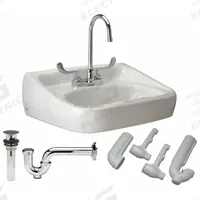 ZURN Bathroom Sink Kit: Z5340 Half-Pedestal Lavatories, White, Vitreous China, Dual Manual Handle (MPN Z5344.525.3.07.00.6). Key specifications — Series: Z5340 Half-Pedestal Lavatories; Includes: Z812B4-Xl; Color: White; Brand: ZURN; Sink Type: Bathroom; Material: Vitreous China; Sink Material: Ceramic.