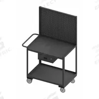 WESTWARD Mobile Workstation: 1,200 lb, 2 Shelves, Overall Dim. 42 1/2 in L x 24 1/2 in W x 68 in H (MPN RSC-2436-2-PB-1DR-95W). Key specifications — Brand: WESTWARD; Caster/Wheel Configuration: (2) Swivel with Brake; Handle Type: Flat.