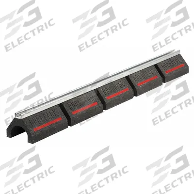DURA-BLOK Pipe Support Block: Rubber Base, Electroplated Cast Iron, 6 in Overall Lg - Support Blocks with Strut Channel