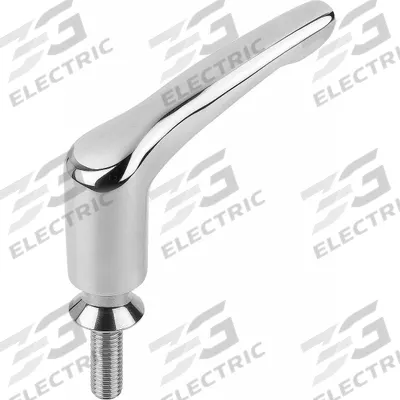 KIPP Adjustable Handle: SS, M8 Thread, 20 mm Thread Lg - Hygienic Adjustable Tension Levers with Threaded Stud for USIT Washers