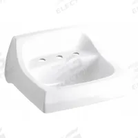 KOHLER Bathroom Sink: Kingston™, White, Vitreous China, 21 1/4 in Overall Lg, 18 1/8 in Overall Wd (MPN K-2006-0). Key specifications — Series: Kingston™; Includes: Wall Hanger; Color: White; Brand: KOHLER; Sink Type: Bathroom; Material: Vitreous China; Sink Material: Ceramic.