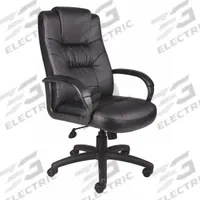 APPROVED VENDOR Office Chair: Black, Leather Material, 30 in Back Ht, 20 1/2 in Seat Wd, Black Frame (MPN 452R17). Key specifications — attr982877: Black; attr982913: No; attr982865: Black; attr982870: APPROVED VENDOR; attr982901: Black.