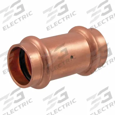 NIBCO Crimp Fitting Coupling: Straight, 2 1/2 in CTS x 2 1/2 in CTS size - Plumbing Copper & Bronze Press Tube Fittings