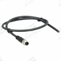 Cordset: M8 Male Straight X Bare Wire, 4 Pins, Black, PUR, 0.5 m Cable Lg, 0.25 sq mm Wire Size (MPN 21348000489005). Key specifications — Cable Jacket Color: Black; End 1 Mounting Orientation: Straight; End 1 Gender: Male; End 1 Connection Type: M8; Cable Jacket Material: PUR; Brand: HARTING; IP Rating: IP67; End 2 Connection Type: Bare Wire.