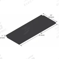 Notched Shelf: 36 in Overall Lg, 12 in Overall Wd, 1 in Overall Ht, Phenolic, Black, 11 Gauge (MPN GRPSN1236). Key specifications — Material: Phenolic; Brand: INSTOCK.