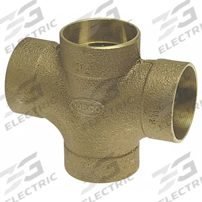 NIBCO Sweat Fitting Tee: 2 in CTS x 2 in CTS x 2 in CTS, Cup x Cup x Cup, Drain/Vent - Drain, Waste & Vent Wrot Copper & Bronze Tube Fittings
