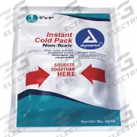 DYNAREX Cold Pack: 9 in Temp Pack Lg, 5 in Temp Pack Wd, 4518, 24 PK. Key specifications — Product Type: Cold Pack; Reusable: Disposable; Temperature Pack Color: White; Temperature Pack Material: Plastic; Brand: DYNAREX; Manufacturer Part Number: 4518; Includes Fastener: Adhesive; Latex Content: Latex Free.