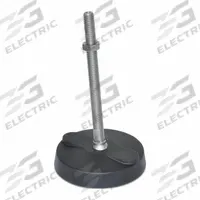 JW WINCO Male-End Leveling Mount: Swiveling Stud, M12 Thread Size, 80 mm, 8,006.8 N Capacity (MPN 12N6W11N). Key specifications — Base Shape: Round; Load Capacity: 8,006.8 N; Thrust Pad Material: Rubber; Mounting Holes: Mounting Holes Not Included; Includes: Rubber Pad.