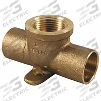 NIBCO Sweat Fitting Tee: 1/2 in CTS x 1/2 in CTS x 1/2 in Pipe, Cup x Cup x FNPT, Low Lead Bronze (MPN 7125LF-12)