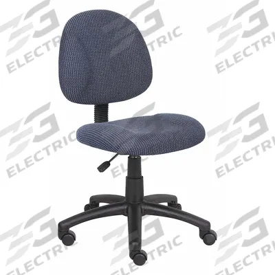 BOSS Office Chair: Blue, Fabric Material, 14 1/2 in Back Ht, 18 1/2 in Seat Wd - Armless Office Chairs