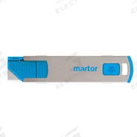 MARTOR Utility Knife: 4 in Overall Lg, Plain, 1 in Overall Wd, Stainless Metal, Blue/Silver (MPN 18500410.02). Key specifications — attr307884: Button; Magnet; attr307885: Stainless Steel; attr307882: Silver; attr307878: Plain; attr307881: Stainless Metal; attr324892: MARTOR.