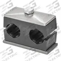 STAUFF Beta Clamp: Smooth Bore, 316 Stainless Steel Clamp, Polypropylene Cushion, For 2 Lines (MPN SP-321.3/21.3-ACT-GD-AS-U-W5-K-642012)