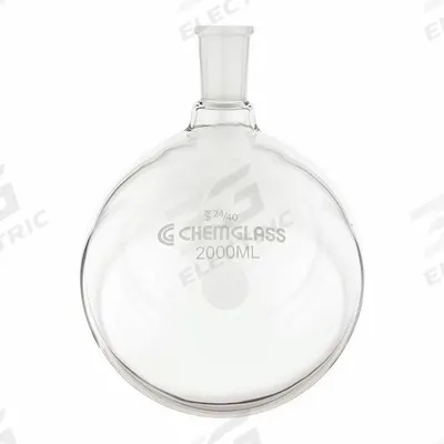 CHEMGLASS Boiling Flask: 2 L, Colorless, Round, A - Glass Boiling Flasks