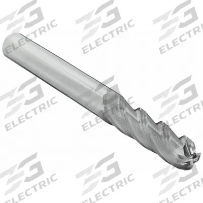 OSG Ball End Mill: Carbide, 4 Flute, 5/16" Mill Dia, 1-1/8" LOC, 3" OAL (MPN 464-3125-BN) - General Purpose Carbide Ball End Mills