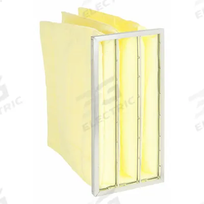 GRAINGER Pocket Air Filter: 24 in x 12 in x 22 in, MERV 14, Yellow, Synthetic - MERV 14 Pocket Air Filters