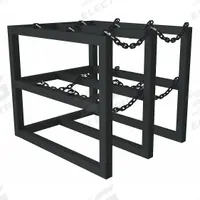 DURHAM MFG Gas Cylinder Rack: Vertical, 30 in x 36 in x 30 in, For 6 Cylinders (MPN GCRV-303630-08T). Key specifications — attr34863: DURHAM MFG; attr34955: Powder Coated; attr34956: Black.