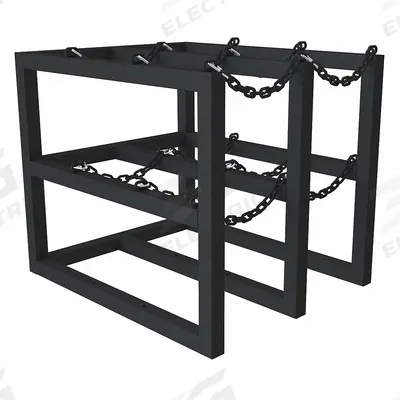 DURHAM MFG Gas Cylinder Rack: Vertical, 30 in x 36 in x 30 in - Vertical Gas Cylinder Racks