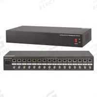 GEM BY TRIPLETT 5 MP Video/Power Hub,16 Position: 16 Ports, Black, RJ45 Female, 7 7/8 in Overall Ht (MPN HDHUB-16PVP). Key specifications — attr931089: 5e; attr931087: GEM BY TRIPLETT; attr931088: Black; attr931090: RJ45 Female; attr931102: Video Hub.