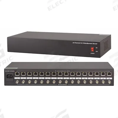 GEM BY TRIPLETT 5 MP Video/Power Hub,16 Position: 16 Ports, Black, RJ45 Female - A-V Switches