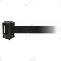 TENSABARRIER Barrier Post with Belt: Black, 4 in Overall Ht, 13 ft Belt Lg, No Pattern (MPN CASSETTE MAX-NO-B9X-C). Key specifications — attr193628: TENSABARRIER; attr983760: No Pattern; attr983762: No Legend; attr981605: Receiver and Tape End Piece.