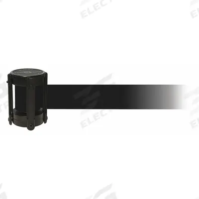 TENSABARRIER Barrier Post with Belt: Black, 4 in Overall Ht, 13 ft Belt Lg - Replacement Belt Cassettes