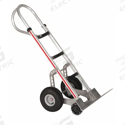 MAGLINER General Purpose Hand Truck: 500 lb, Single-Loop, Silver, Aluminum, Pneumatic - Ergonomic Tilt-Back Hand Trucks