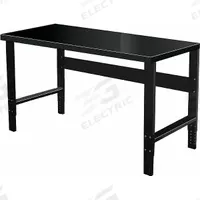 HALLOWELL Workbench: Adj Ht, 48 in x 30 in, Black, Stringer, Steel (MPN HWB4830S-ME). Key specifications — Brand: HALLOWELL; Color: Black.
