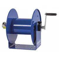 COXREELS Hand Crank Hose Reel: 100 ft (3/8 in I.D.), 12 in L x 9 1/2 in W x 13 in H, Nitrile, Blue (MPN 112P-3-8). Key specifications — Hose Capacity: 100 ft (3/8 in I.D.); Overall Dimensions: 12 in L x 9-1/2 in W x 13 in H; Seal Material: Nitrile; Reel Color: Blue; Swivel Material: Stainless Steel; Brand: COXREELS.