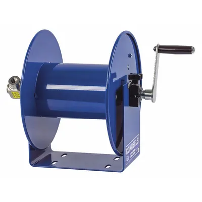 COXREELS Hand Crank Hose Reel: 100 ft (3/8 in I.D.), 12 in L x 9 1/2 in W x 13 in H - Breathing Air & Potable Water Hand-Crank Hose Reels