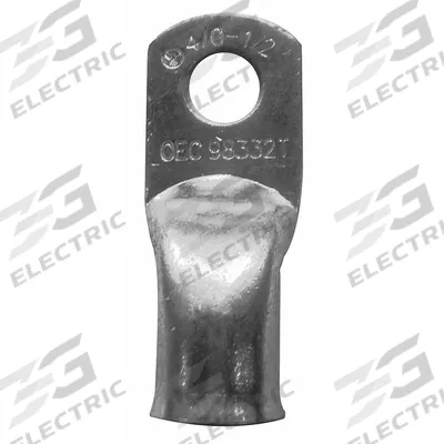 WESTWARD Lug: Crimpable Side Terminal, Crimp/Solder, Copper/Tin, 2 ga, Pink - Crimpable Side Terminal Lugs