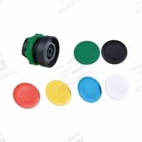 SCHNEIDER Flush Push Button: Black/Blue/Green/Red, 22 mm Mounting Size, Non-Metallic, Momentary (MPN ZB5AA9). Key specifications — Brand: SCHNEIDER; Action: Momentary; Series: XB5; Push Button Material Type: Non-Metallic.