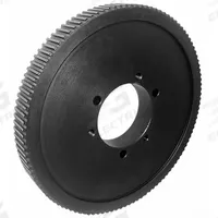 APPROVED VENDOR Timing Belt Pulley: Curvilinear, Bushed, For HTD Timing Belt Section, 112 Teeth (MPN QD112-5M-15). Key specifications — Brand: APPROVED VENDOR; Finish: Black Oxide; For Belt Series: PowerGrip® HTD®; For Bushing Size: SDS.