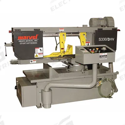 MARVEL Band Saw: Horizontal, 230V AC, 12 in x 18 in, 85 to 330 SFPM, 45° Left to 60° Right - Mitering Automatic Horizontal Band Saws