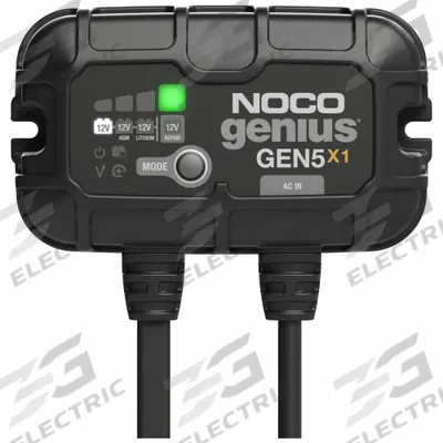 NOCO Battery Charger: Charging, Auto, For AGM/CA/EFB/Gel/Lead Acid/Lithium/MF/Wet Cell - Mounted Battery Chargers