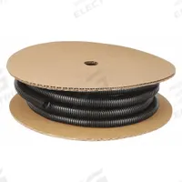 APPROVED VENDOR Corrugated Loom Tubing: 1 1/4 in Nominal Size, 50 ft Overall Lg, Polyethylene, Black (MPN 16Y255). Key specifications — attr1205: Yes; attr1208: Corrugated Loom Tubing; attr1209: 1.42 in; attr1217: No; attr1218: 1.66 in; attr1219: Yes; attr1223: Polyethylene; attr1225: 0.02 in.