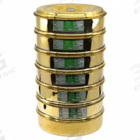 EISCO SCIENTIFIC Standard Stainless Steel Test Sieve Set: Stainless Steel, 8 in Outside Dia (MPN BI0139BRSET6). Key specifications — Screen Material: Stainless Steel; Brand: EISCO SCIENTIFIC; Frame Material: Brass; Standards: ASTM E11; US Standard Screen Size: #35.